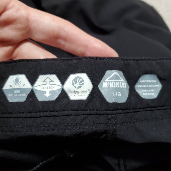 MCKINLEY Grindavik Nylon Stretch 32.5" Hiking Pants Straight Black Women Large - Picture 10 of 16
